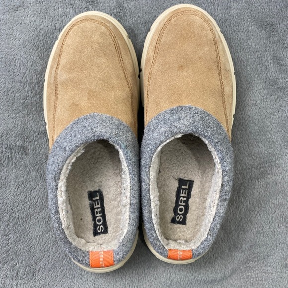 Sorel Mule Explorer III Women 9 Brown Fossil NL5253253 Suede Faux Sherling Lined - Picture 9 of 10